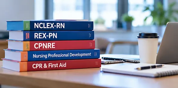 Nursing books for NCLEX-RN, REx-PN, CPNRE, professional development and CPR