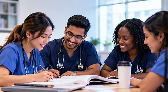 Nurses studying together