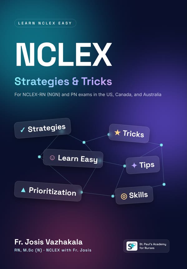 NCLEX Strategies & Tricks book cover by Fr. Josis Vazhakala